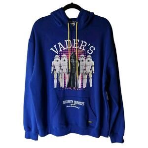 45th Disney Star Wars Darth Vader Security Blue Hoodie Sweatshirt Size L